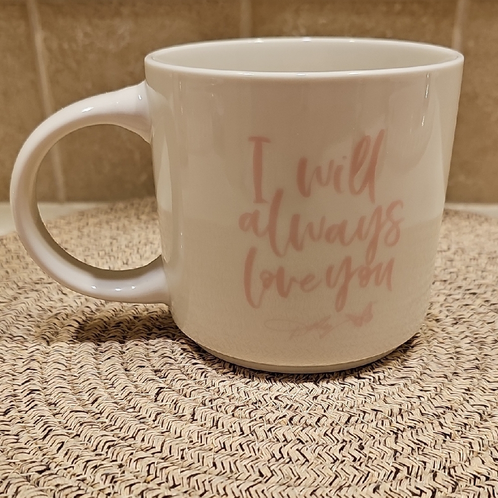 Dolly Parton White Ceramic 16oz. Mug With Pink Text 'I Will Always Love You'